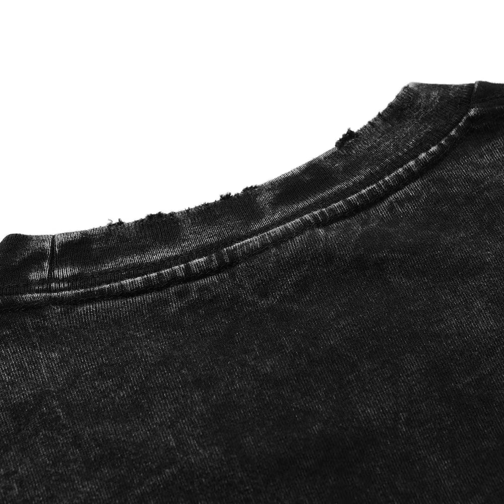 Hip Hop 2025 Retro Washed Black T-Shirt Streetwear Masked Doberman Dog Graphic T Shirt Cotton Men Tshirt Unisex Tops Tees Dope