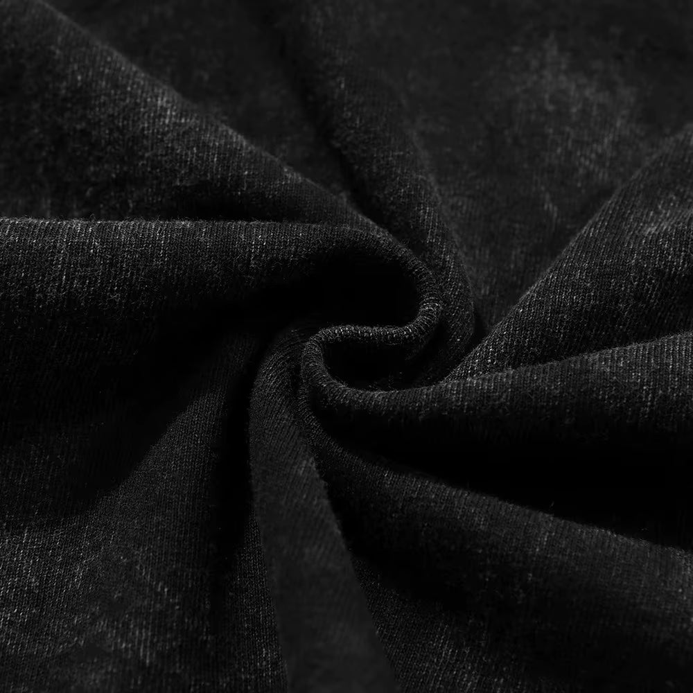 Hip Hop 2025 Retro Washed Black T-Shirt Streetwear Masked Doberman Dog Graphic T Shirt Cotton Men Tshirt Unisex Tops Tees Dope