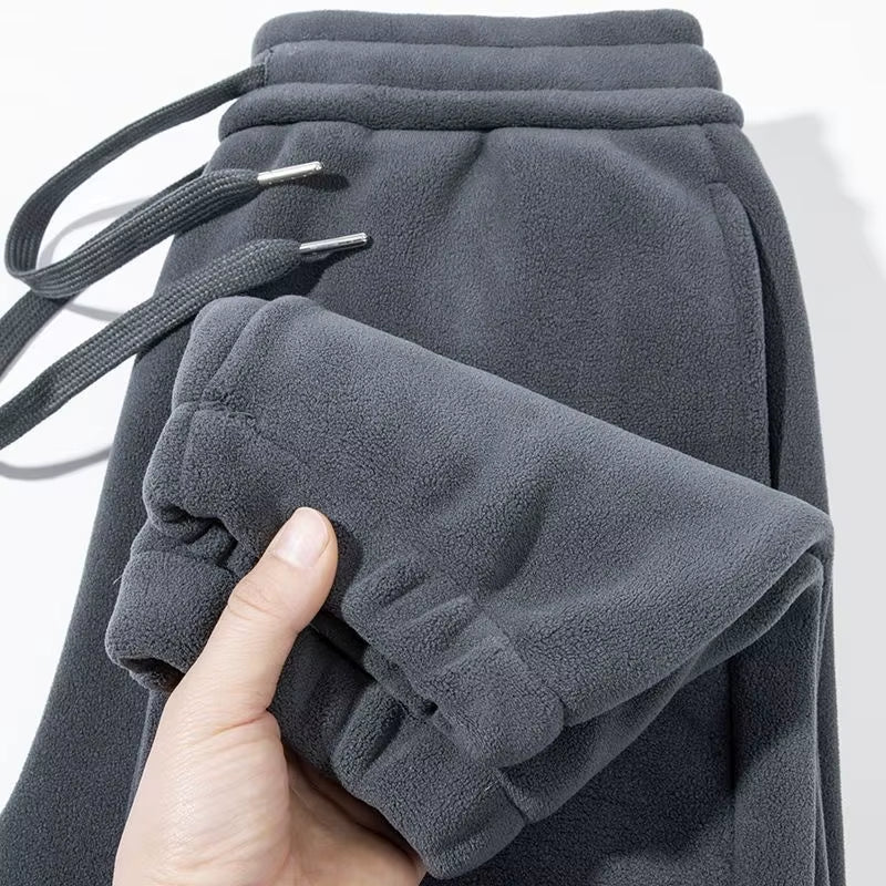 Thiened Fce Men'S Pants Autumn Winter Leisure Sports Outerwear Warm Cotton Trousers Cuffed Sweatpants Youth Faion
