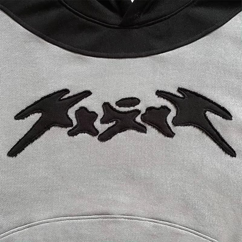 Winter Fashion Streetwear Women'S Color - Block Embroidered Hoodie Trendy Oversized Casual Long - Sleeve Sweatshirt 2025 New