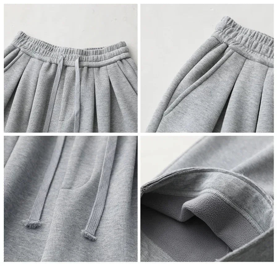 Women'S Pant Streetwear Solid Loose New Drawstring Sports Casual Trousers High Waisted Pants Autumn Winter 2025