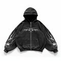 Gothic Punk Graphic Print Oversized Sweatshirt High Street Harajuku Y2K Streetwear Jacket Men Hip Hop Retro Casual Zipper Hoodie